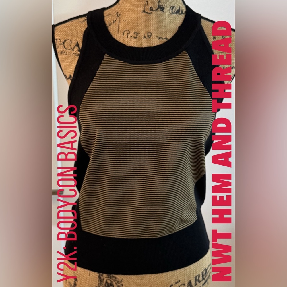 Hem And Thread Knit Halter Bodycon NWOT